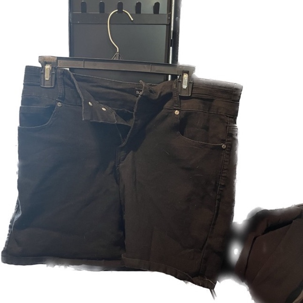 Black jean shorts